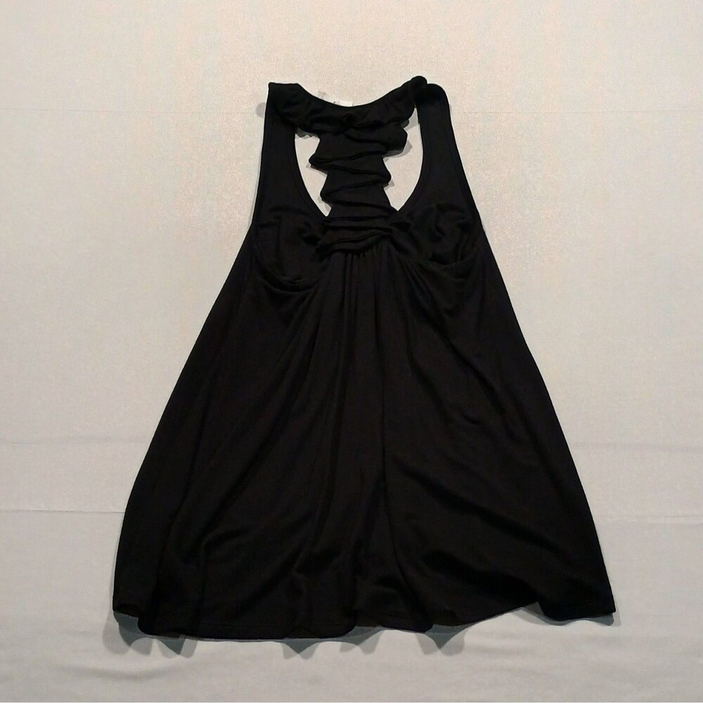 Ella Moss Black Tiered Ruffle Flowy Racerback Halter Top M Nordstrom NWT - Picture 7 of 8
